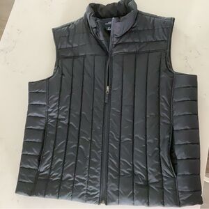 Lands End Men's Black Quilted Vest XL Outfitters Great Condition